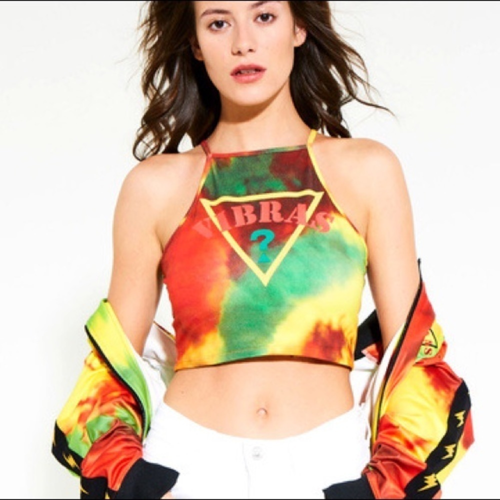 New GUESS x J BALVIN Vibras Cropped Tank Top SZ S
